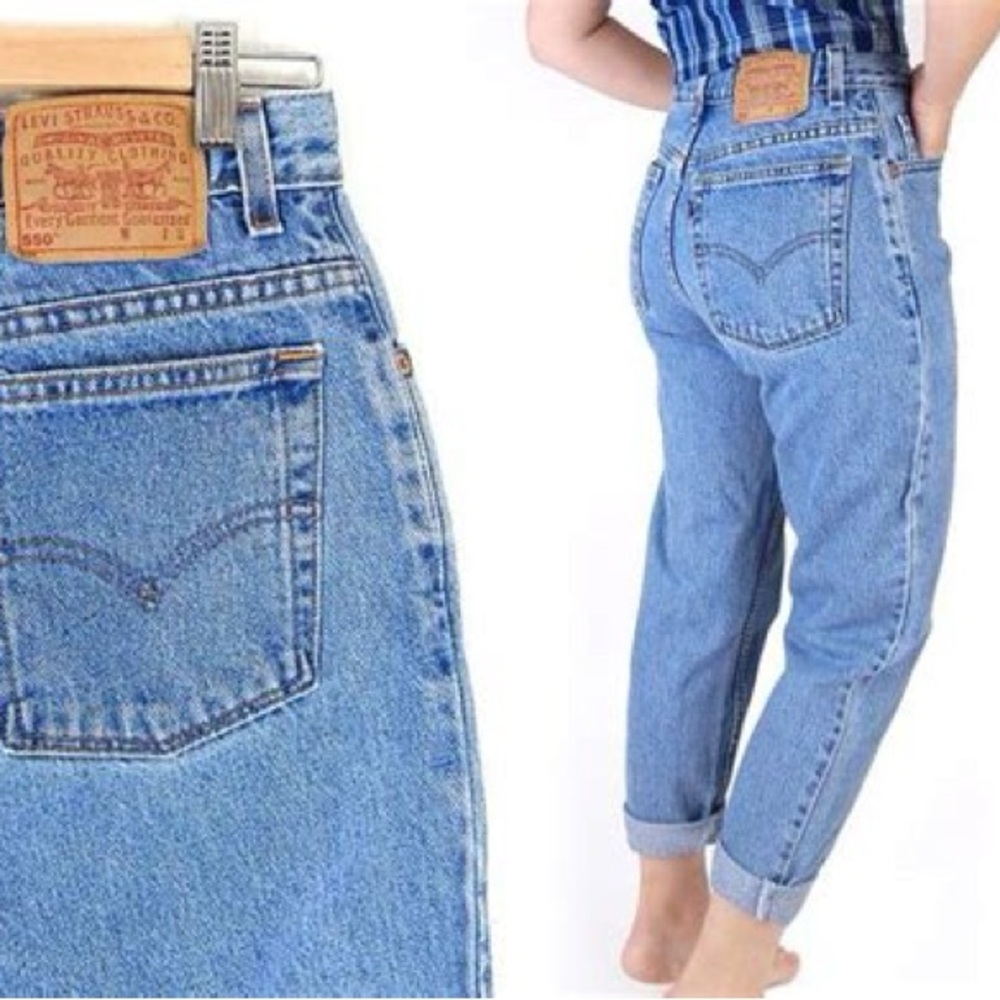 Vintage Levi’s Classic Blue Denim Jeans 550 relaxed Tapered 16 Misses Y2K